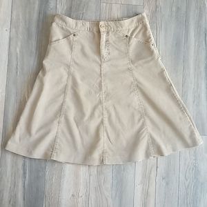Gap Tan Fit & Flare Corduroy Skirt, Size 8